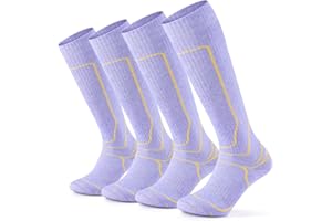 Zicac Merino Wool Socks for Women, Thermal Winter Warm Thick Knee High Socks Cozy Long Socks for Skiing Running Hiking Sport