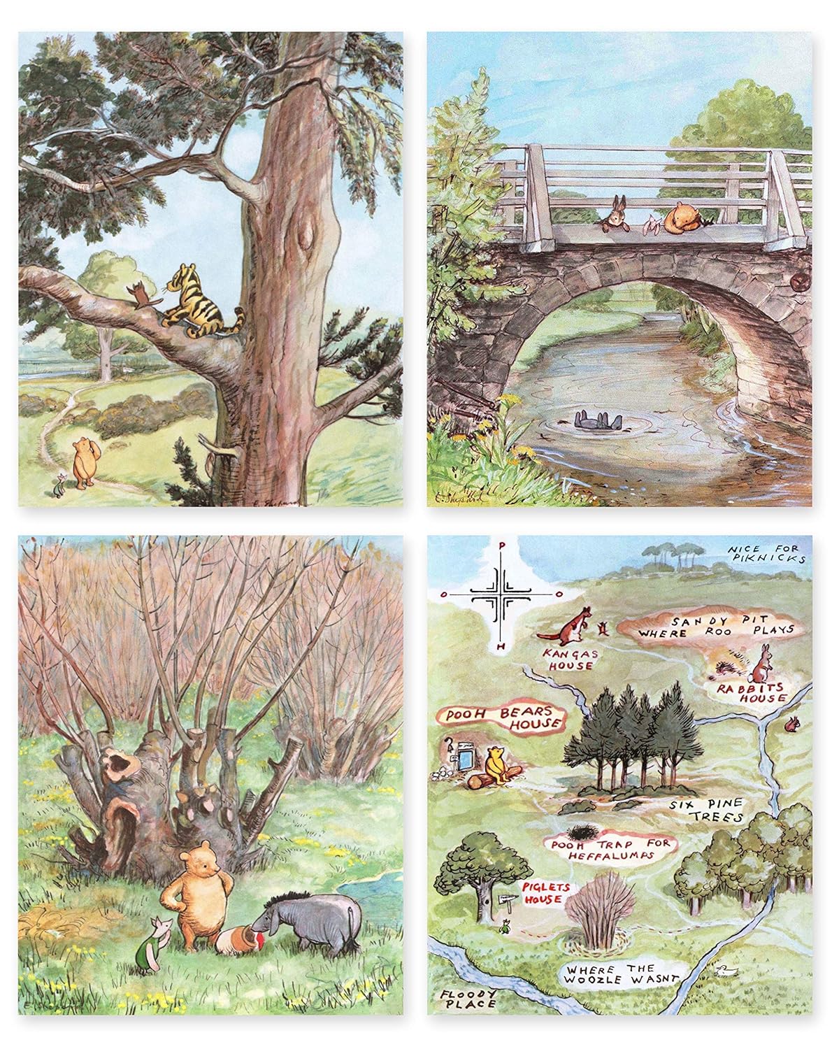 winnie the pooh prints for nursery