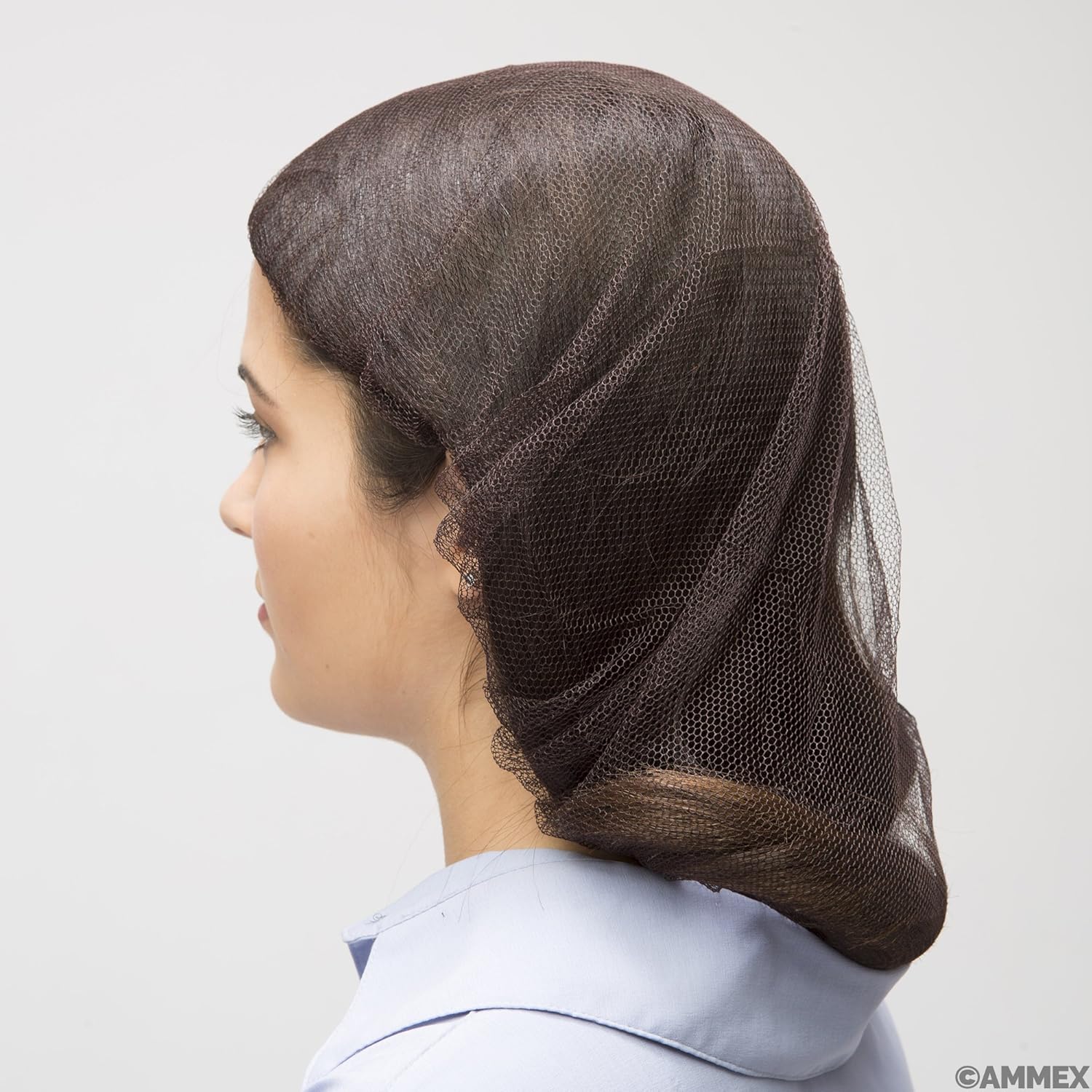 White 24 Ammex Hn21br Nylon Hair Nets 21 Brown Case