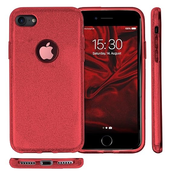 MyGadget Funda Dura de 3 Capas [Glitter Case Brillante] para Apple ...
