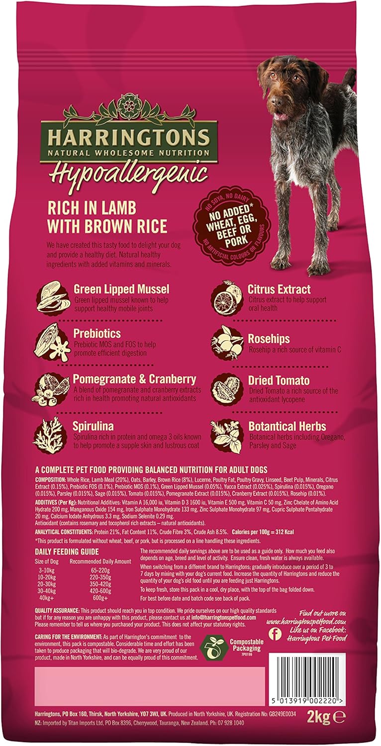 harringtons hypoallergenic dog food lamb