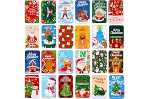 MGparty 24 PCS Christmas Gift Card Tin Boxes with Lids, Small Metal Holiday Gift Card Holders for Candy Cash Jewelry, Bulk Xmas Stocking Stuffers & Christmas Party Favor Gift Set