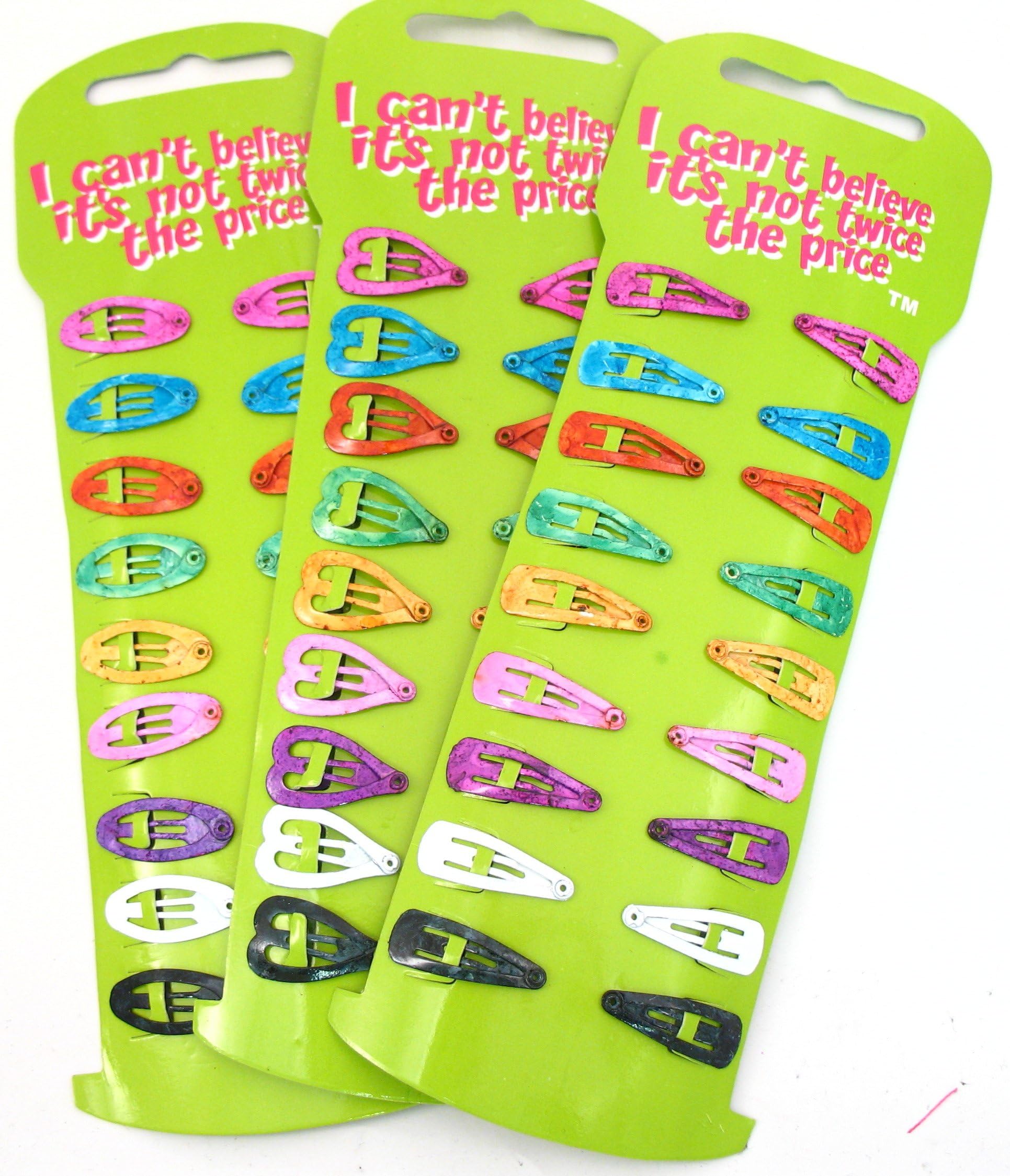 ICB - 18 Mini Hair Clips Hair Grips Snap on Slides (1 Card)