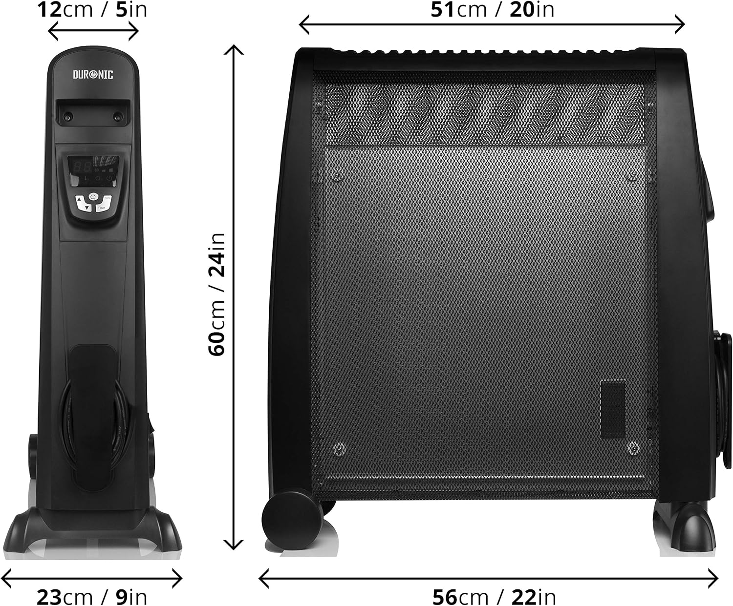 Duronic Electric Heater HV102 Oil Free Convection Heaters, Micathermic Panel Heaters - Image 3
