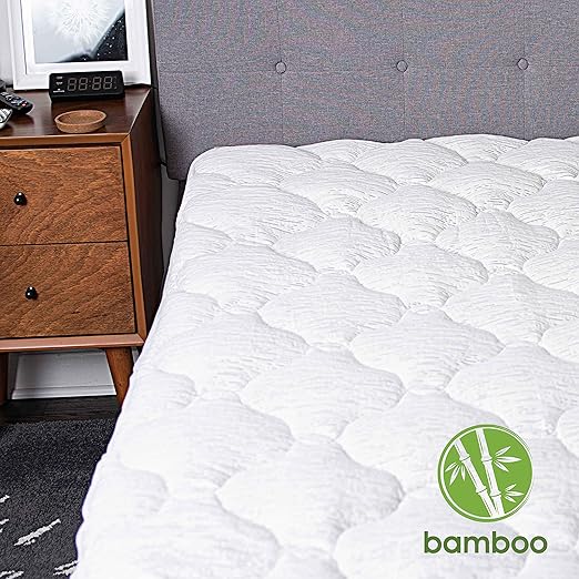 Amazon Com Cooling Bamboo Mattress Pad Cover Extra Thick