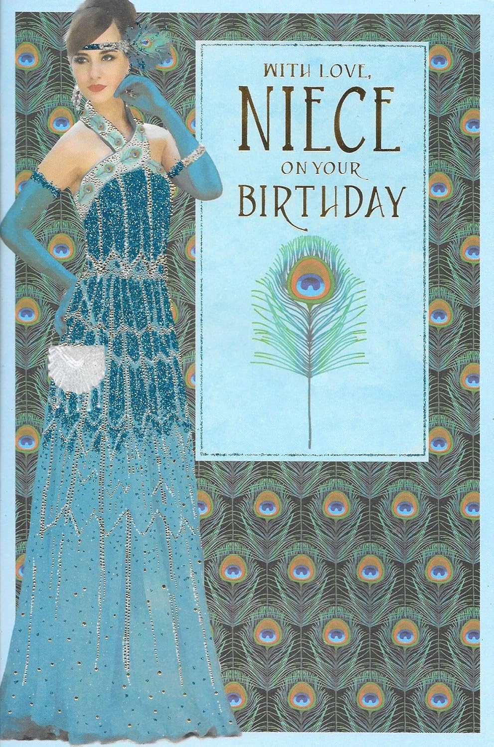 Niece Birthday Card***Art Deco Design***9 X 6 INCHES***1ST Class Post