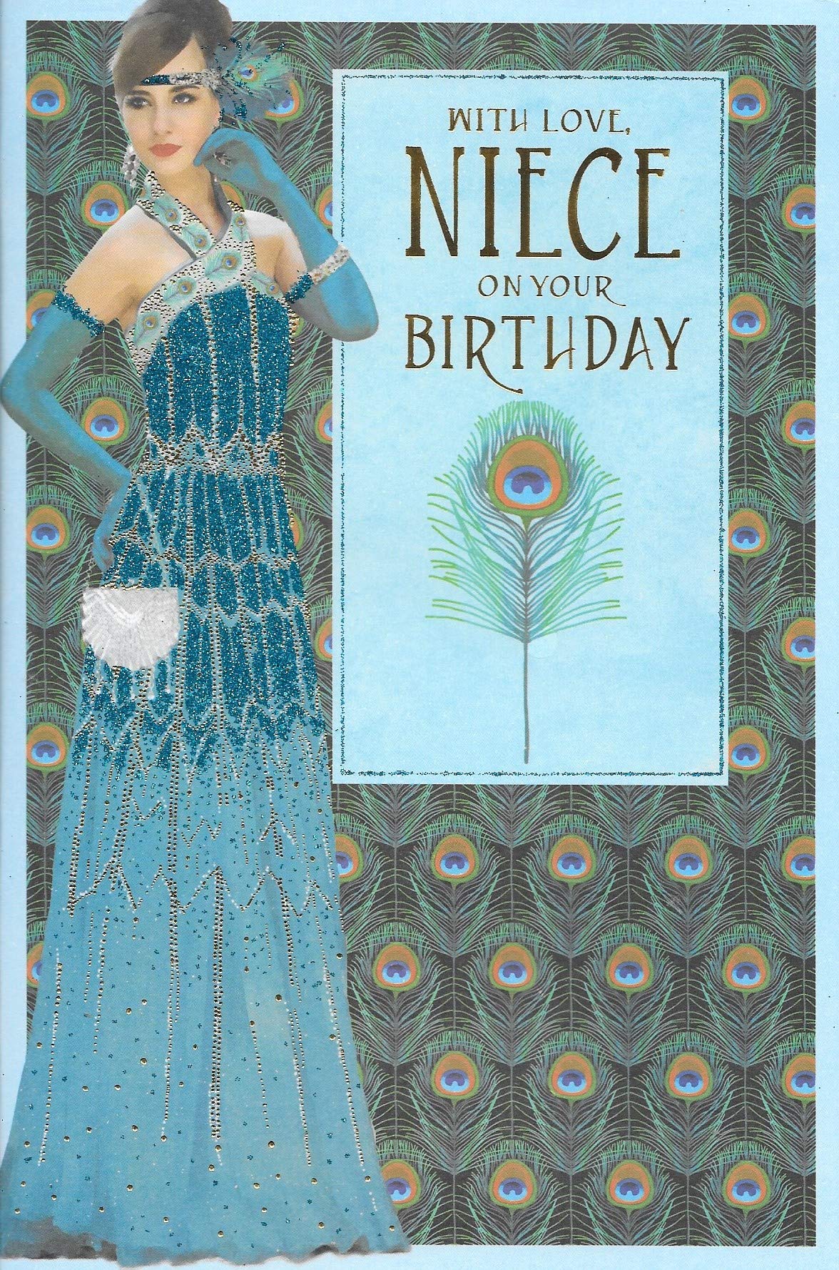 Niece Birthday Card***Art Deco Design***9 X 6 INCHES***1ST Class Post***AD4**