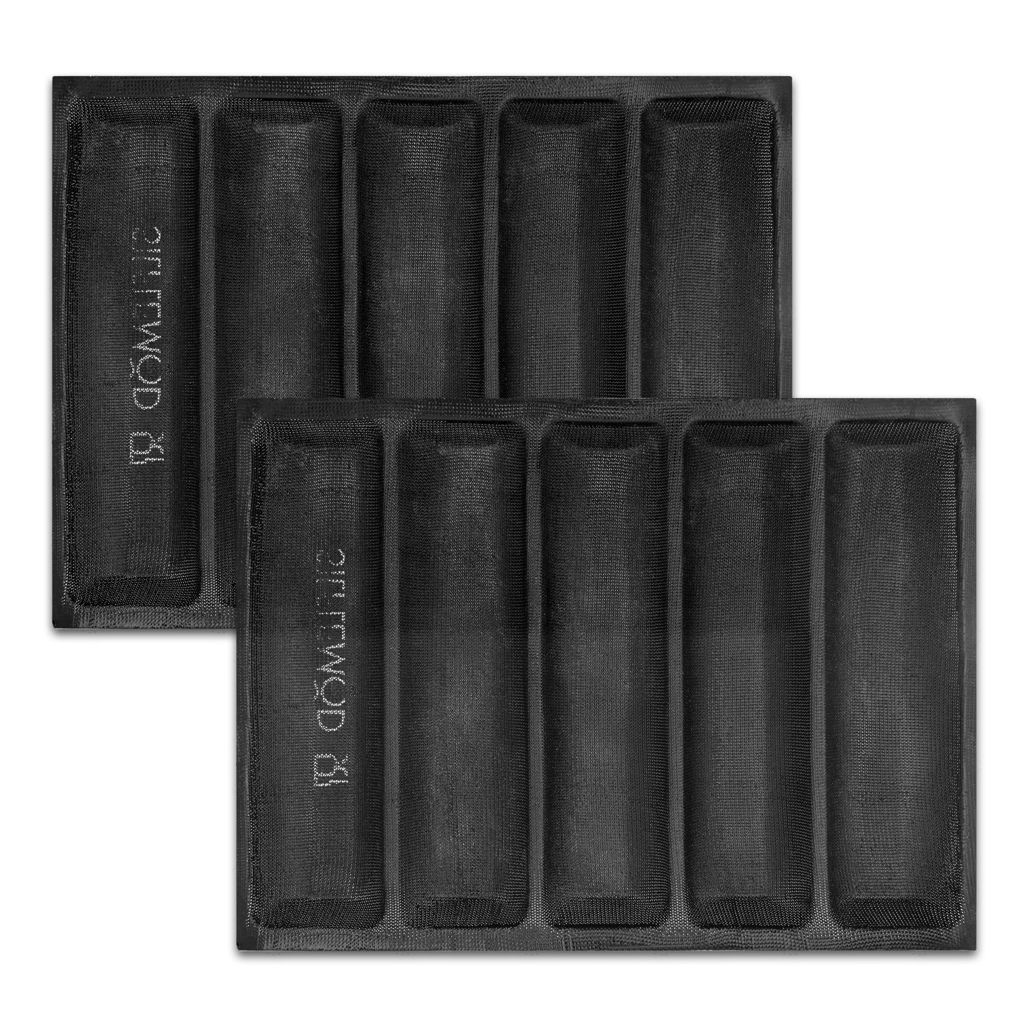 Photo 1 of SILFLEMOD 2 PCs Silicone Aerated Baguette Pan - Non-stick Flexi Silicone Pan Forms for Fench Bread - Food Grade Sandwich Mesh Oven Liner - Silicone Loaf Baking Perforated Mold