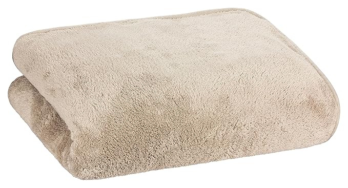 Floringo Luxus Well-Soft-Decke Kuscheldecke mit umlaufendem Schrägeinfassband 95°-Schlamm
