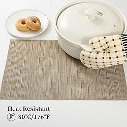 Leetaltree Light Brown Placemats Set of 12 - Heat