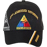 Artisan Owl Officially Licensed US Army Armored Division Black Embroidered Baseball Cap - Multiple Divisions Available! …