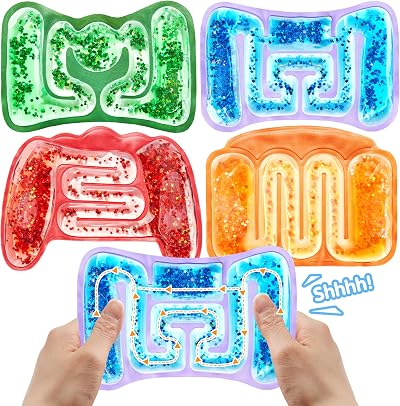 JOYIN Fidget Sensory Toys Set 4 Squeeze Toys Glitter Inside Kids Autism