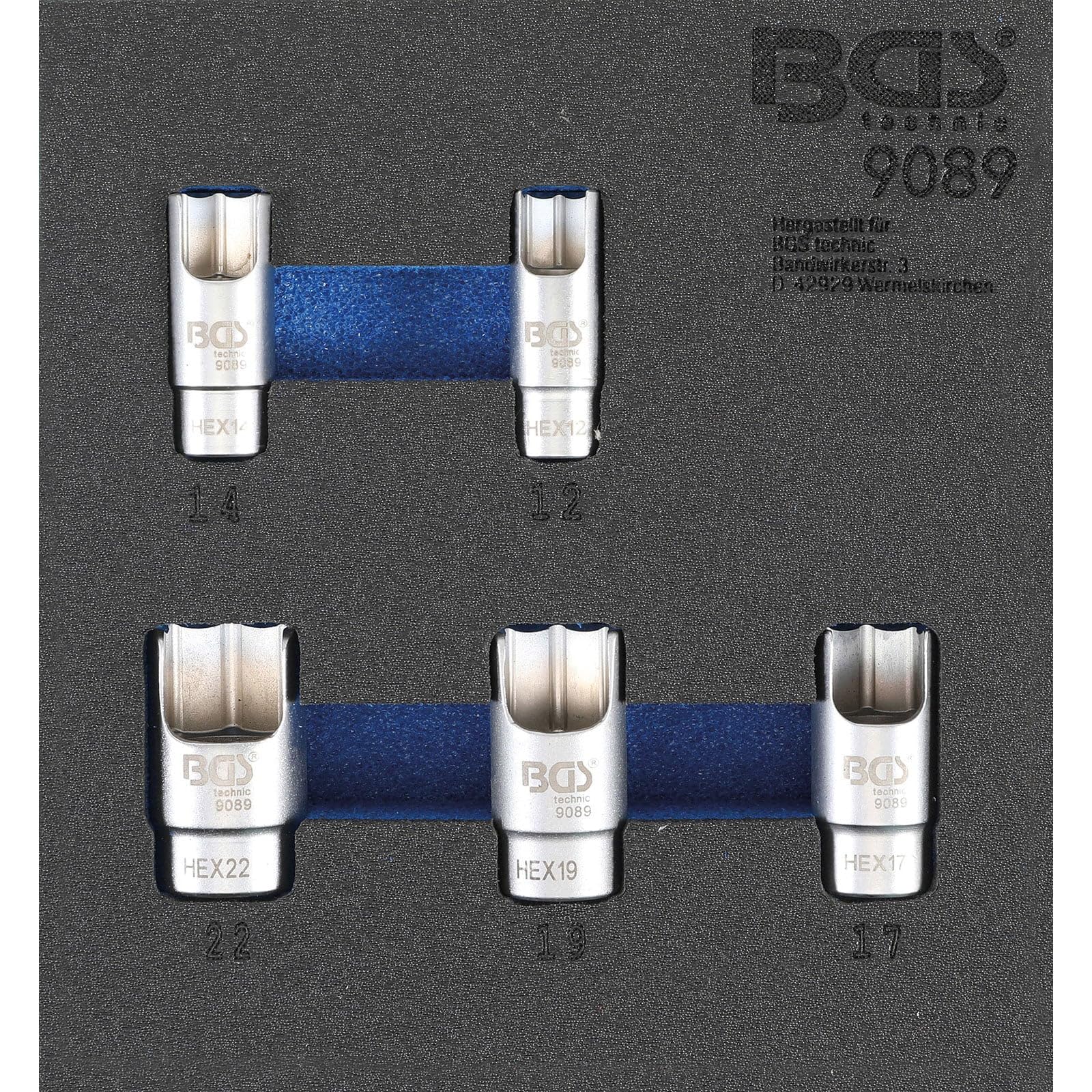 BGS 9089 | Tool Tray 1/6: Special Sockets for elbow connectors | 5 pcs.