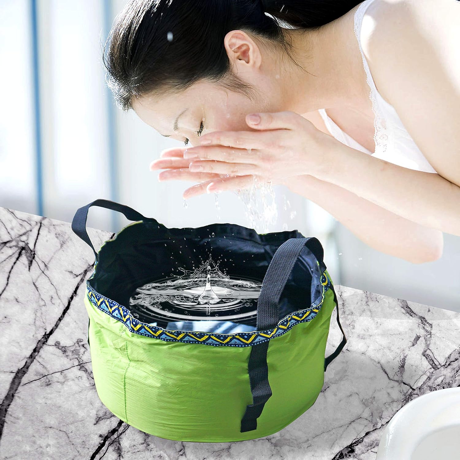 GKSELLING 12L Portable Folding Wash Basin, Lightweight and Durable Compact Collapsible Foldable Water Bucket Container for Camping Hiking Fishing Travelling etc. : Sports & Outdoors