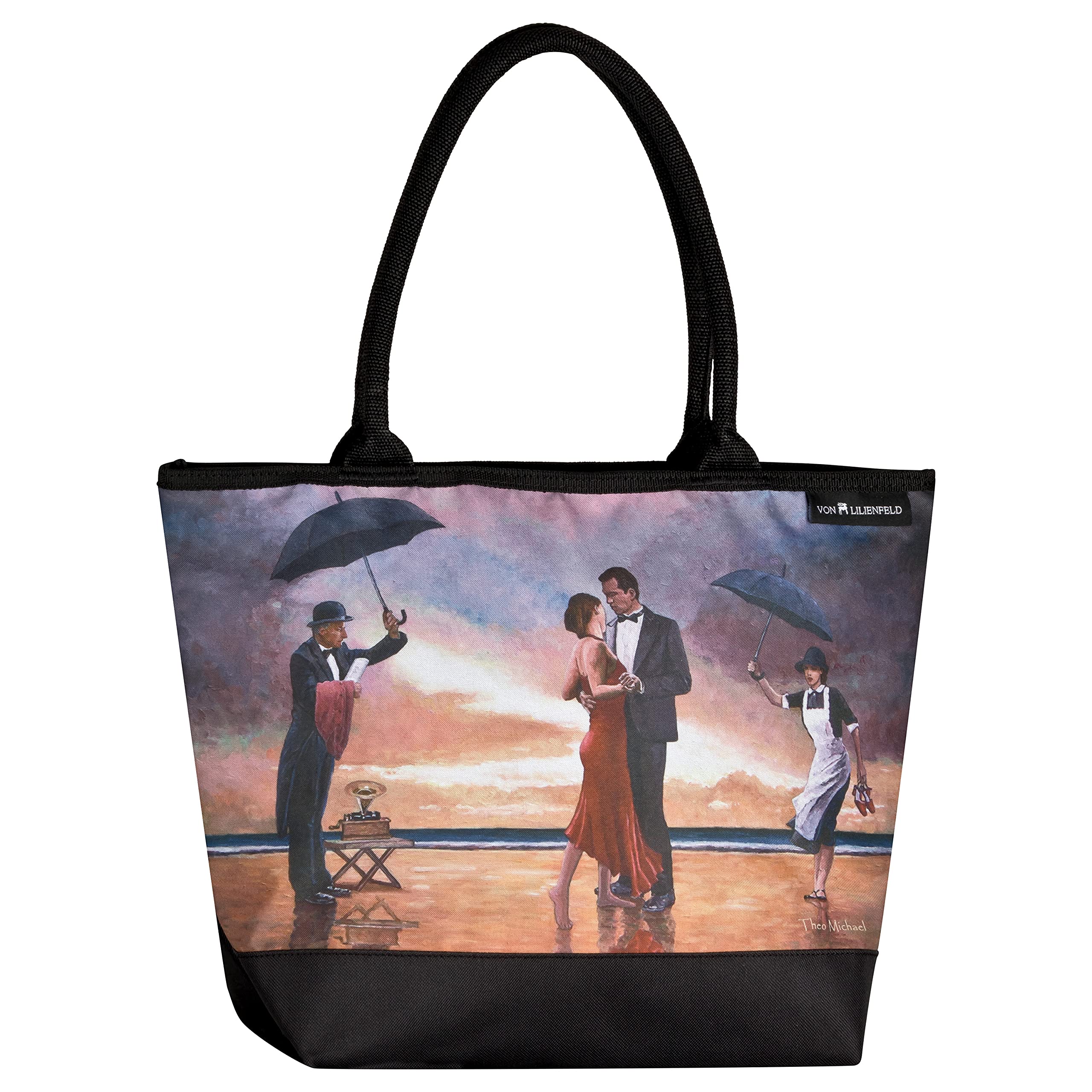 VON LILIENFELD Handbag Theo Michael: Hommage to the Singing Butler Art Design Shopper Dimensions L 42 x H 30 x D 15 cm Beach Bag Handbag Office, multicoloured, Contemporary