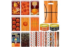 LaVenty Basketball Party Favors Birthday Party Supplies Bags Ball Wristbands Slaps Bracelets Stickers Basketball Bag Stuffers