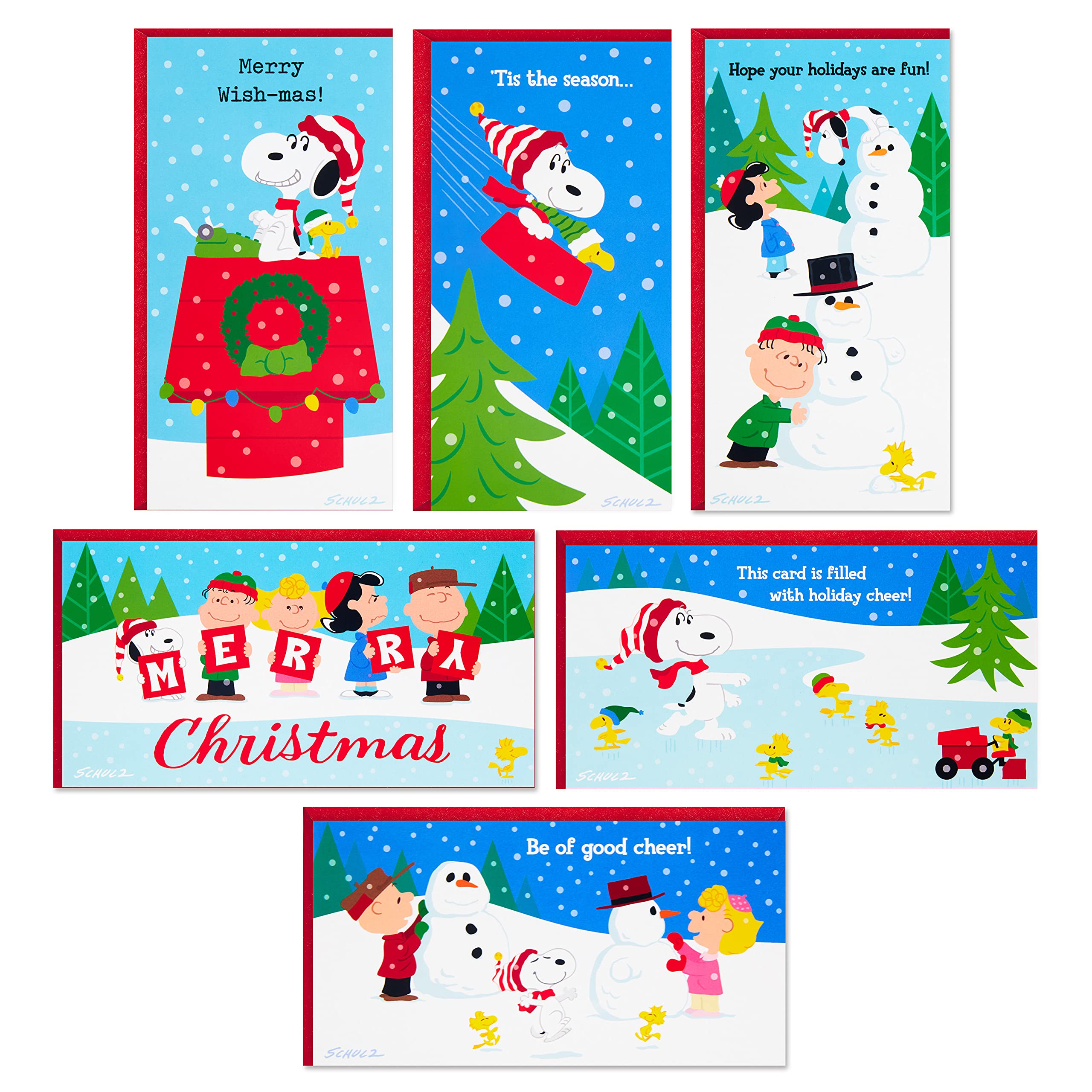 Hallmark Peanuts Card Holders or Money Holders Assortment, Charlie Brown & Snoopy (36 Cards with Envelopes)