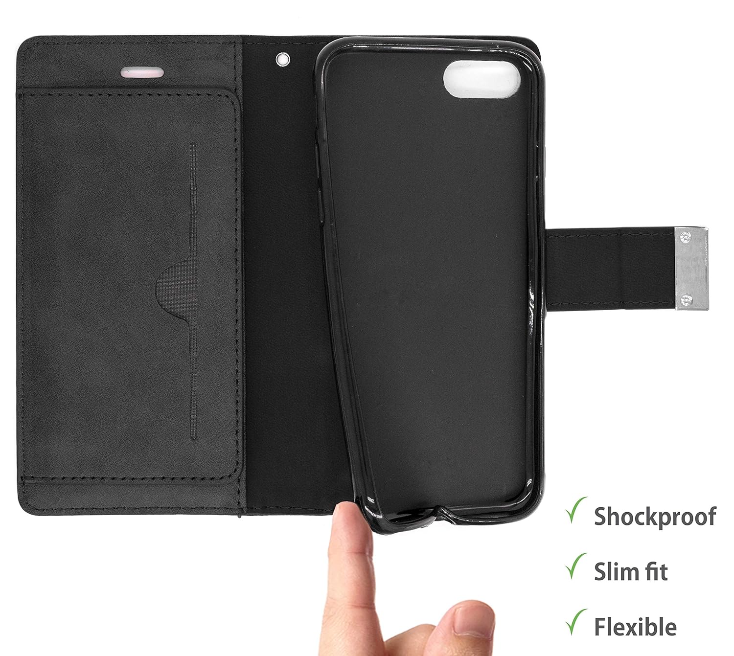 MyGadget Funda Flip Cierre Magnético para Apple iPhone 7/8 Cuero ...