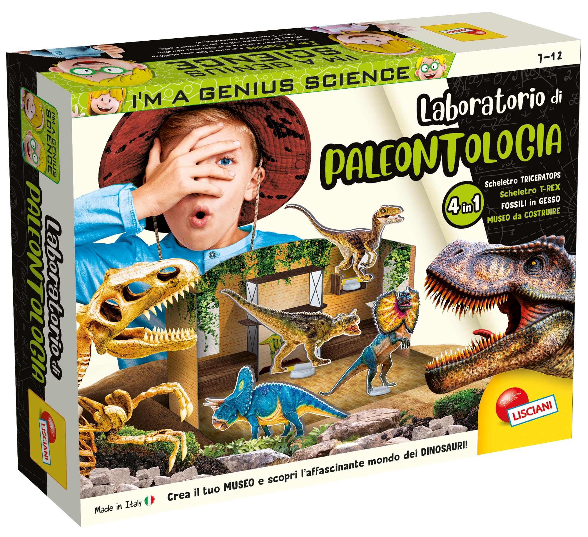 Lisciani Giochi - I'm a Genius Paleontology Laboratory Kit: Dinosaurs, 7-12 Years, Unisex, Children, Educational, Observation Skills, Imagination Development