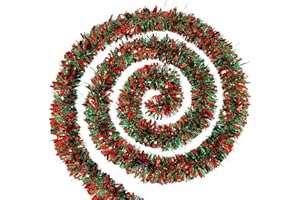 FACULX 72 Feet Christmas Tinsel Garland - Decorations Metallic Thick Tensile Garlands for Christmas Tree, Christmas Ornaments (Multicolor)