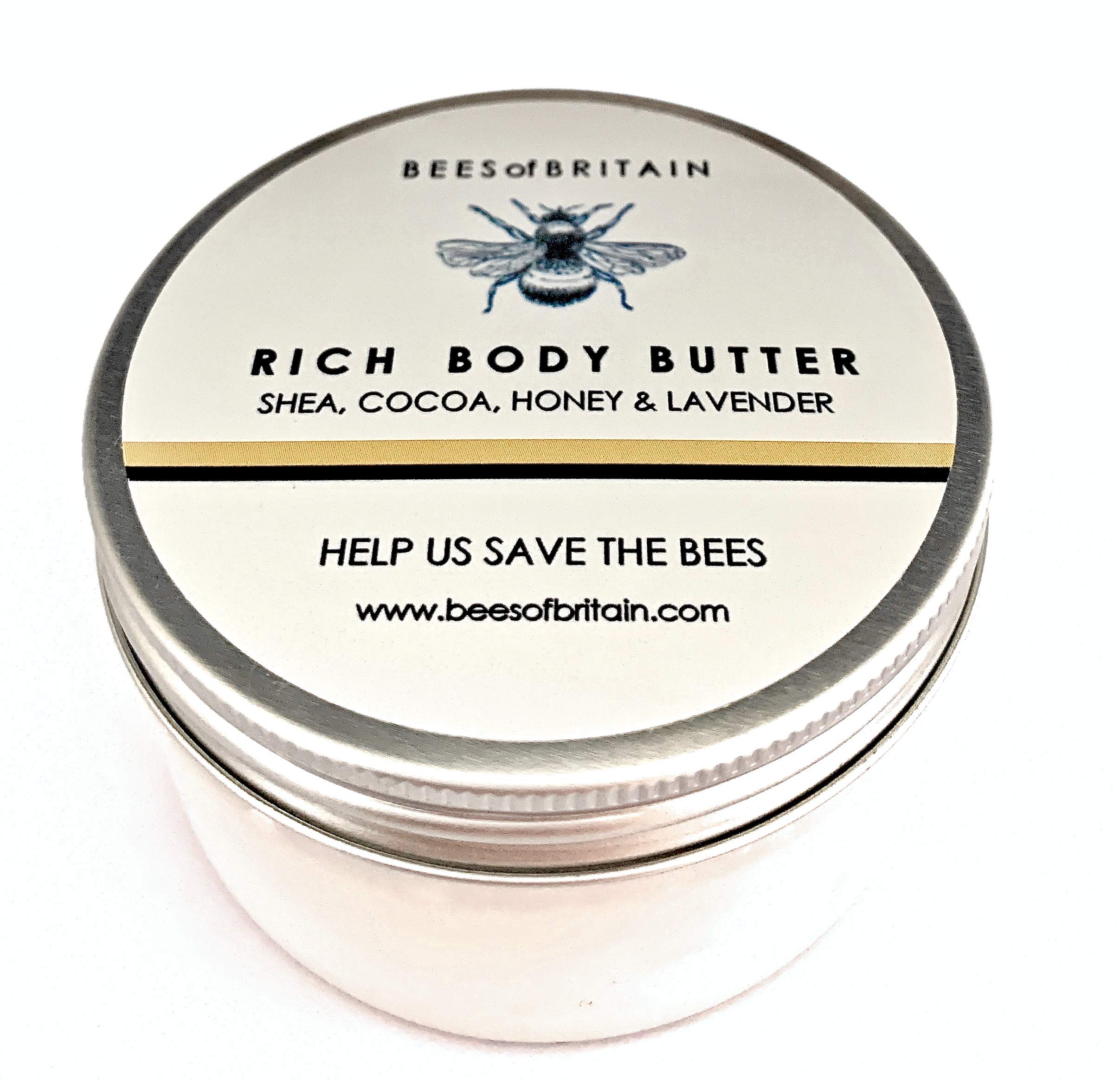 BEES of BRITAIN Honey & Lavender Body Cream – pH 5.5 Skin-Neutral Dermal Comfort – with Organic Shea & Cocoa Butter – Soothing Daily Moisturiser for Sensitive Skin – 99% Natural Origin – 100ml
