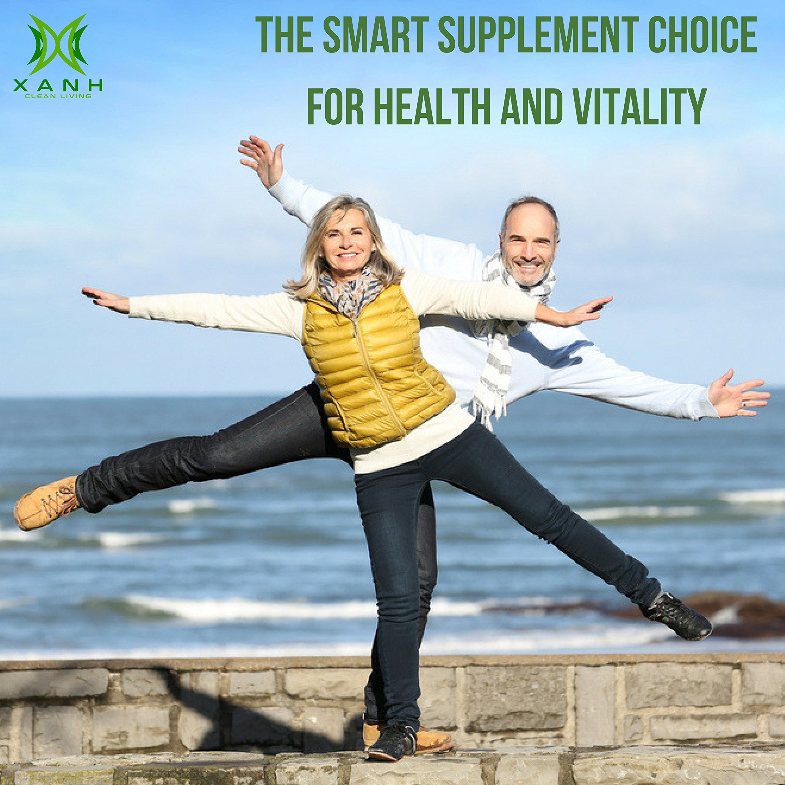 Xanh Organic Chlorella Tablets with Growth Factor 1200mg Green