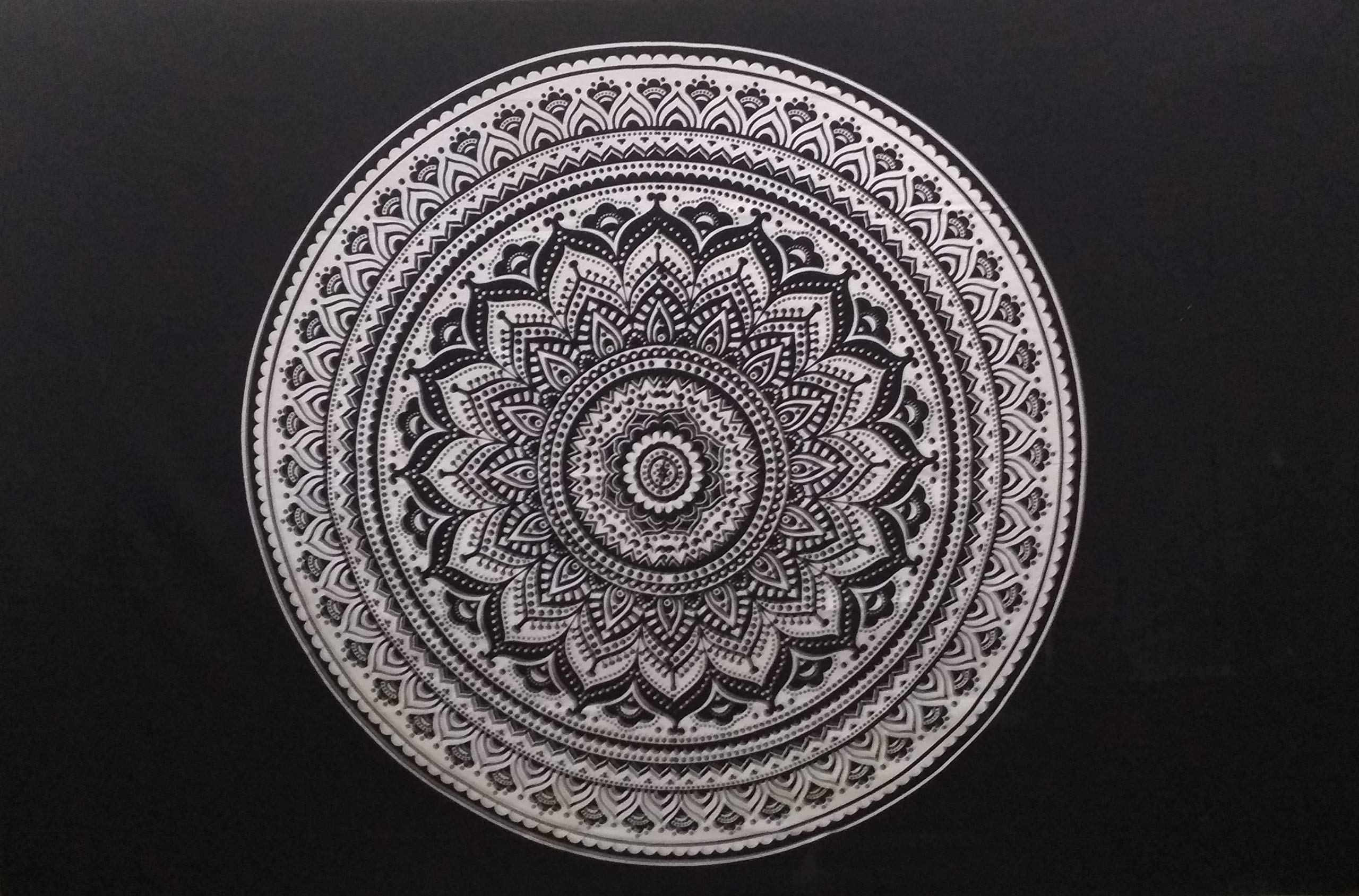 Purpledip Cotton Bed Cover Wall Poster Beach Throw 'Elephant Mandala': Bohemian Hanging Tapestry (20055)