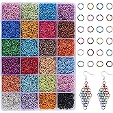 HUAAPLEVLA 10320 Pcs 24 Colors Aluminum 6mm Jump Rings for Jewelry Making Colored Jump Ring Chainmail Rings for Necklaces Bracelet Earring Jewelry Making(6mm)