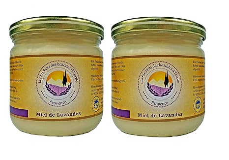 Les Ruchers des bastides d'Estelle - 2 x 500 g Lavendelhonig aus der Provence (Miel de Lavande de Provence), cremig und aroma