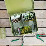 Thistlewood Seed Packet Storage Tin Moss Green with 3 Compartments view 3