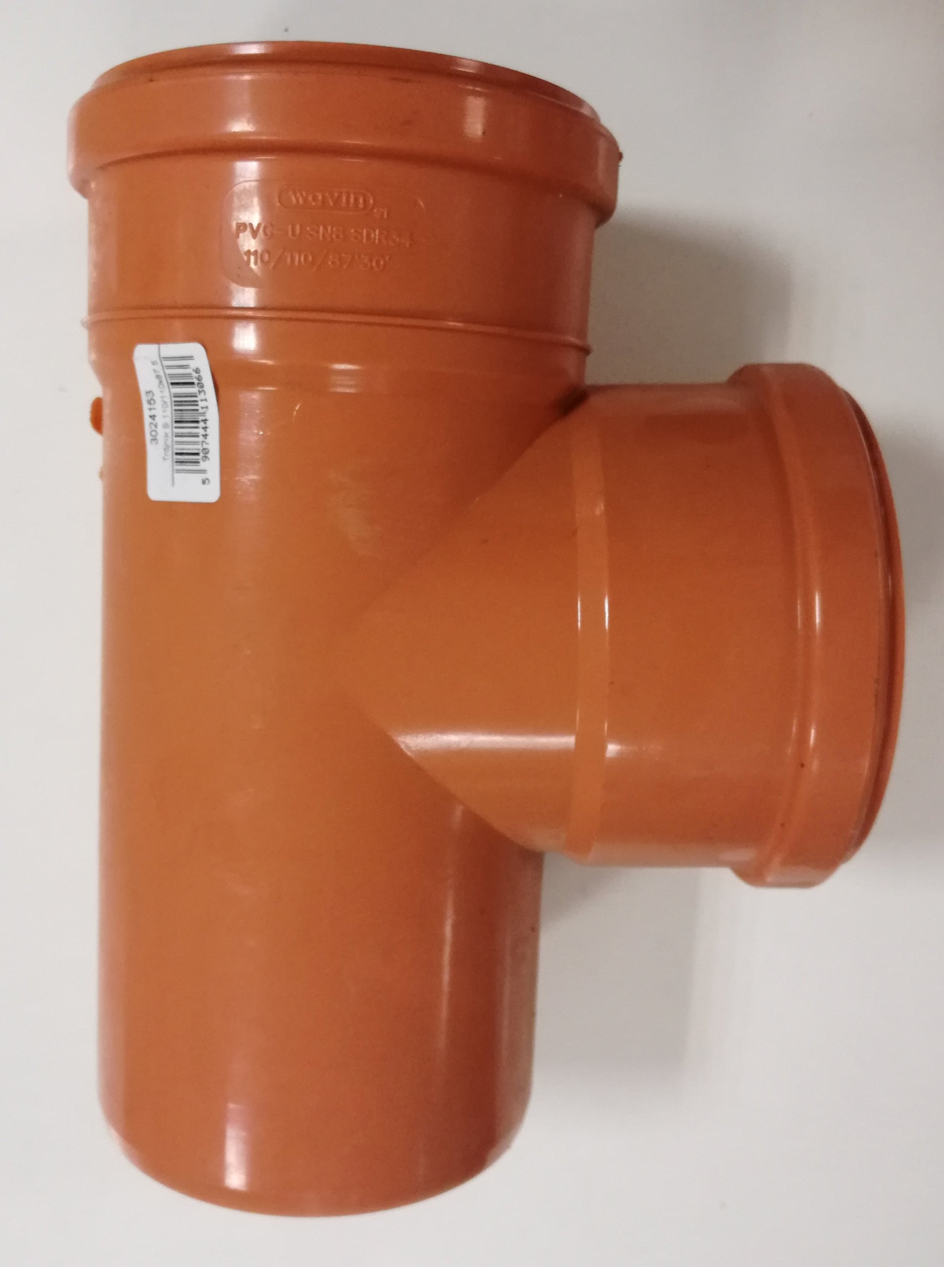 Soil Pipe Branch 110 mm with a 90 Degree 110 mm Inlet - Underground - Brown - Push Fit