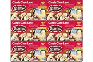 Celestial Seasonings Green Tea, Decaffeinated Candy Cane Lane, 18 Count (Pack of 6)