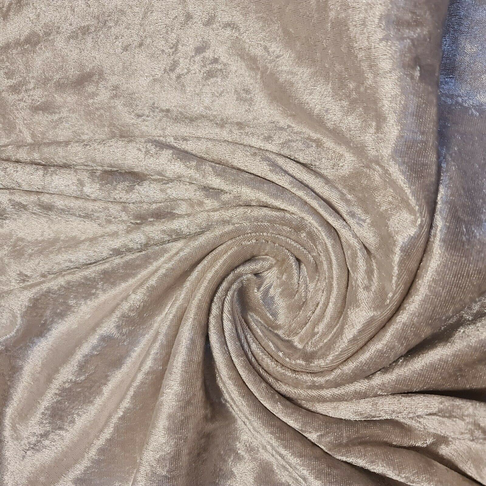 EP Premium Crushed Velvet Fabric Craft Stretch Velour Material Extra Wide - 58'' - 150 cm Wide Sold As Pre - Cut Lengths (Oyster) (NJK41)