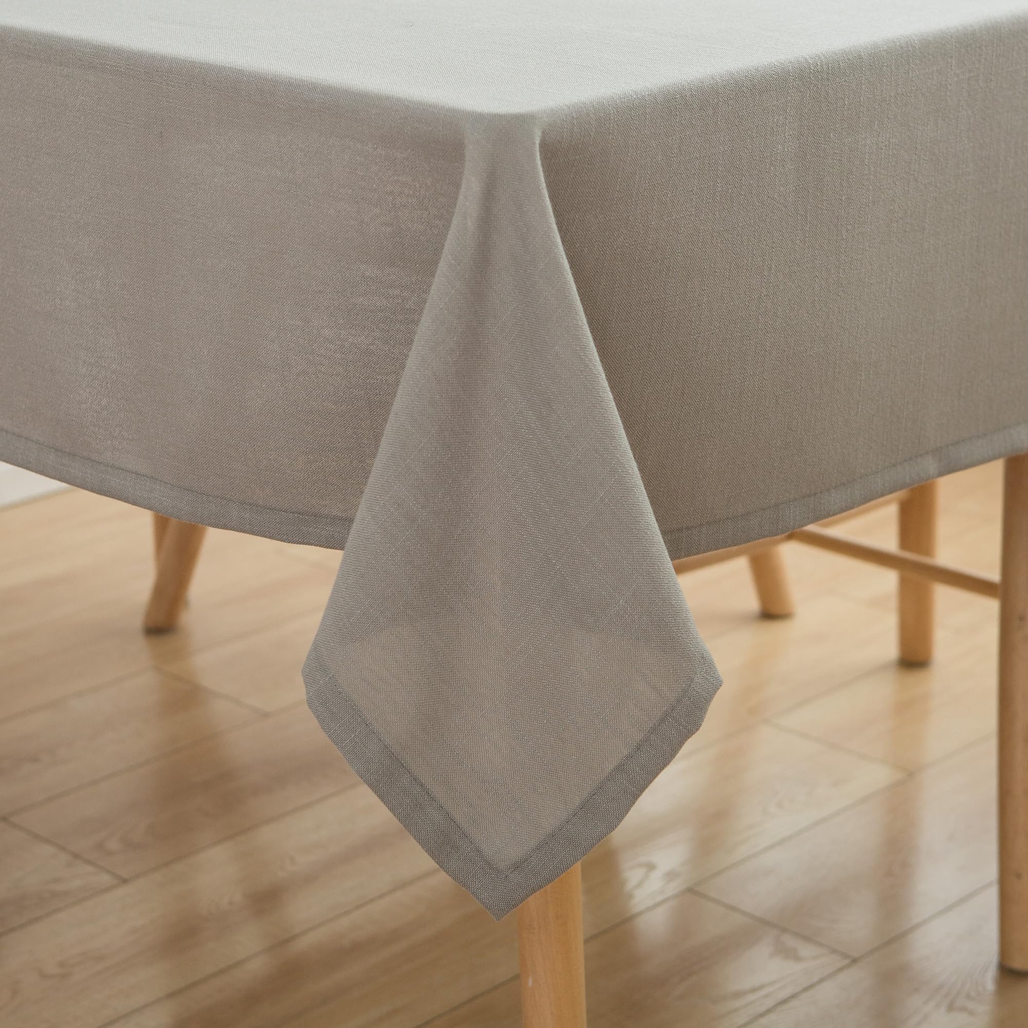 Simurq Table Cloth Rectangular | Waterproof Tablecloth Washable Table Cover |Light Grey Table Cloths Rectangle |Easy Care and Stain-Repellent Tablecloths Linen Look | (Light Grey, 130x220 cm/51x86 in)