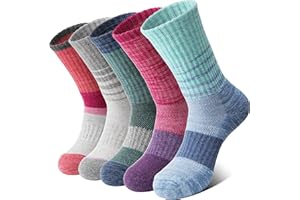 Anlisim Merino Wool Hiking Socks for Women Thermal Winter Warm Boot Work Cushion Socks 5 Pairs