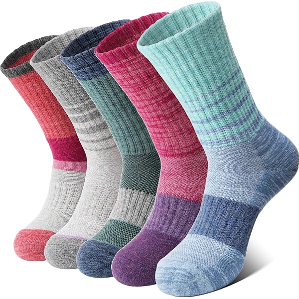 Lot 4 Chaussettes Femme EnerWear Laine Mérinos Randonnée - Taille US 9-11