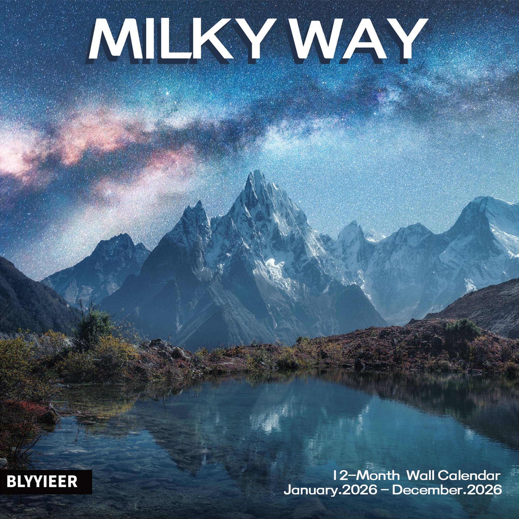 Photo 1 of 2026 Wall Calendar,Milky Way Monthly Wall Calendar, 12" x 24" Open,Family Planner Calendar Organizer with Milky Way Images