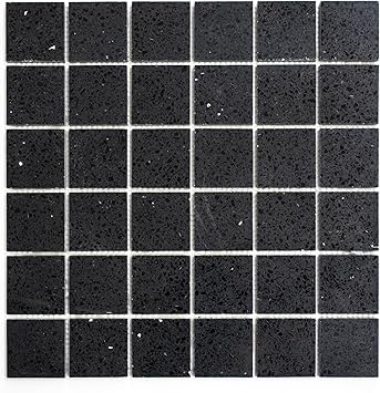 123mosaikfliesen Fliesen Mosaik Kuche Bad Wc Wohnbereich Fliesenspiegel Kunststein Quadrat Schwarz Glanzend 8mm Neu 707 Amazon De Baumarkt