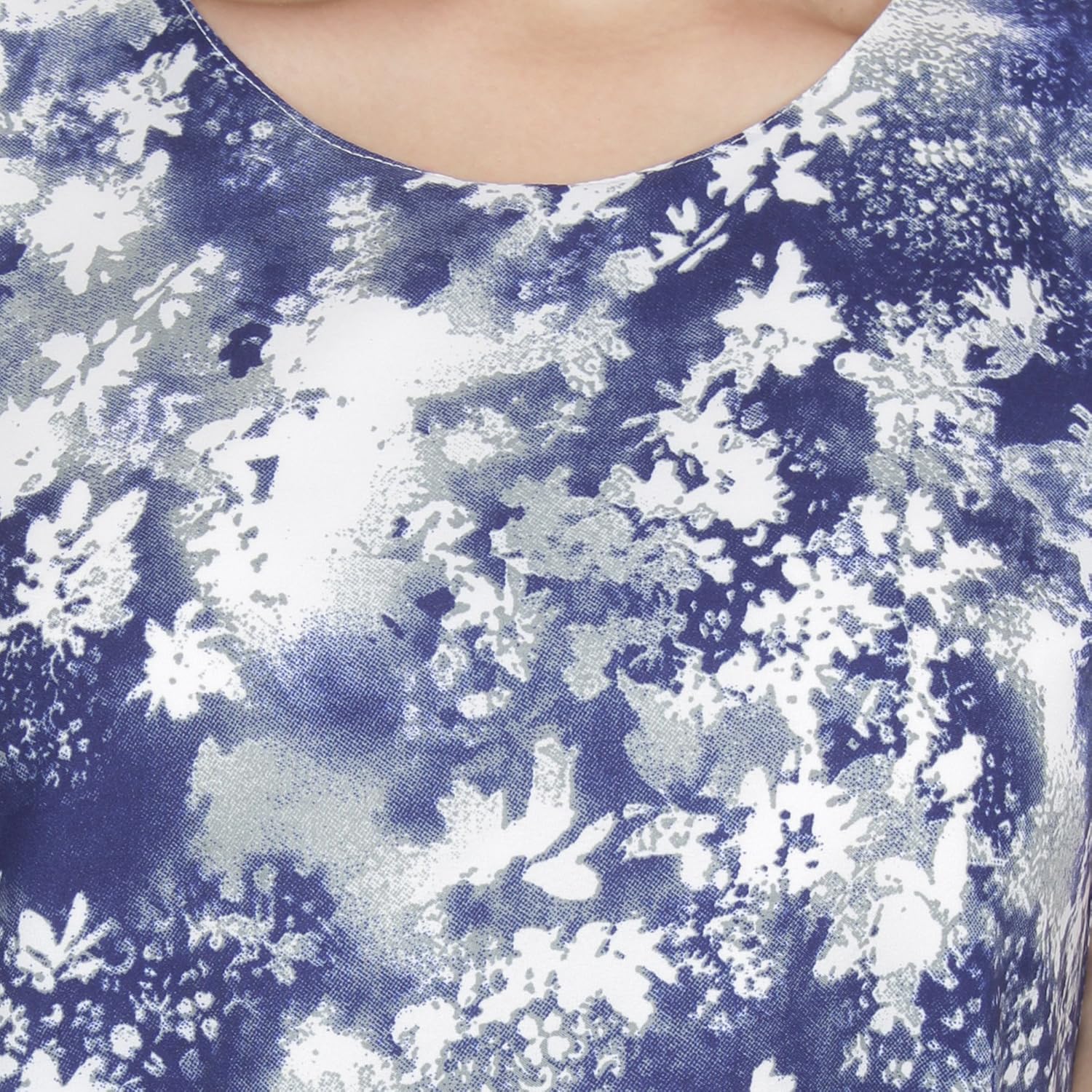 my swag women's flower printed round neck sleeveless mini length a-line dress