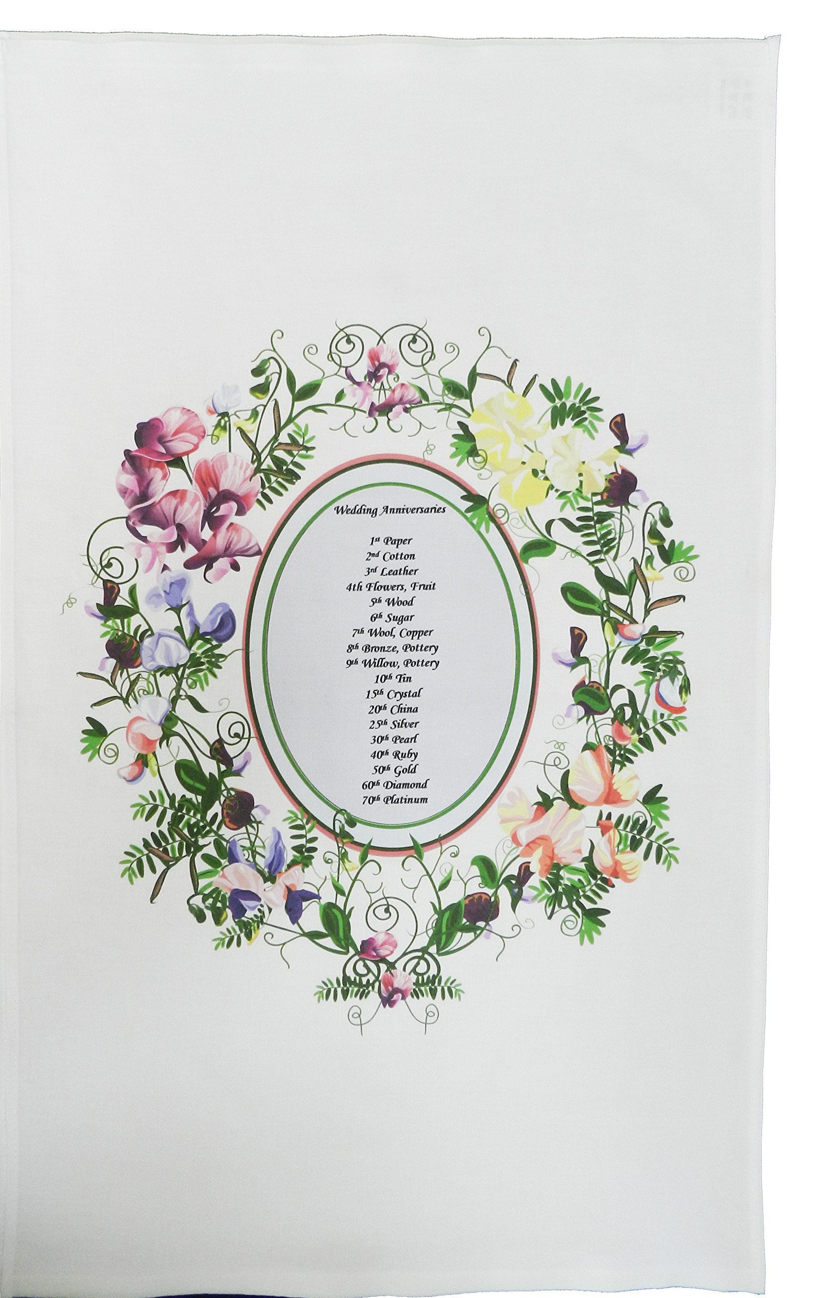 Half a Donkey Wedding Anniversary List Large Cotton Tea Towel