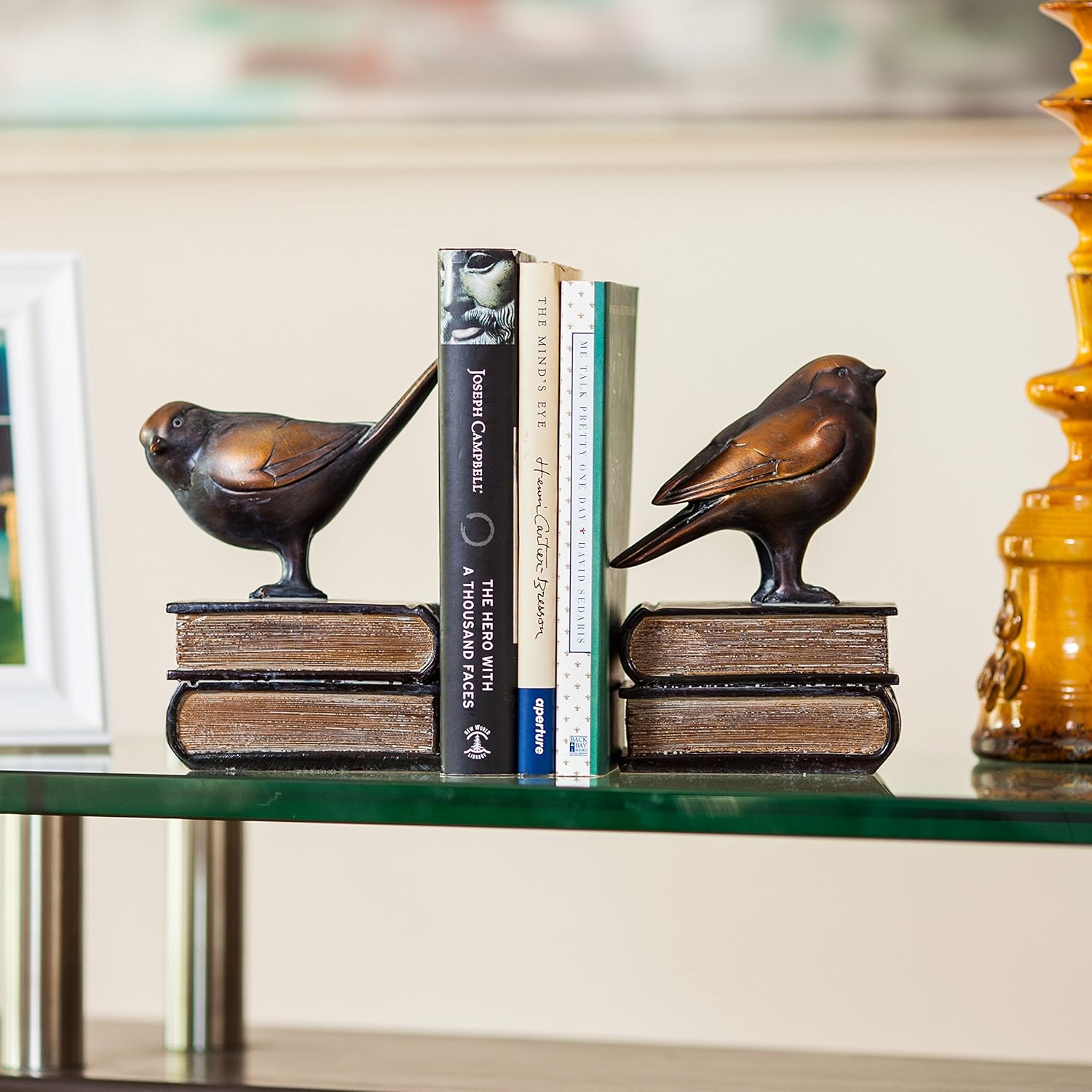Shenghua1979 Bookend 2 Piece Resin Bird Bookends Vintage Tabletop