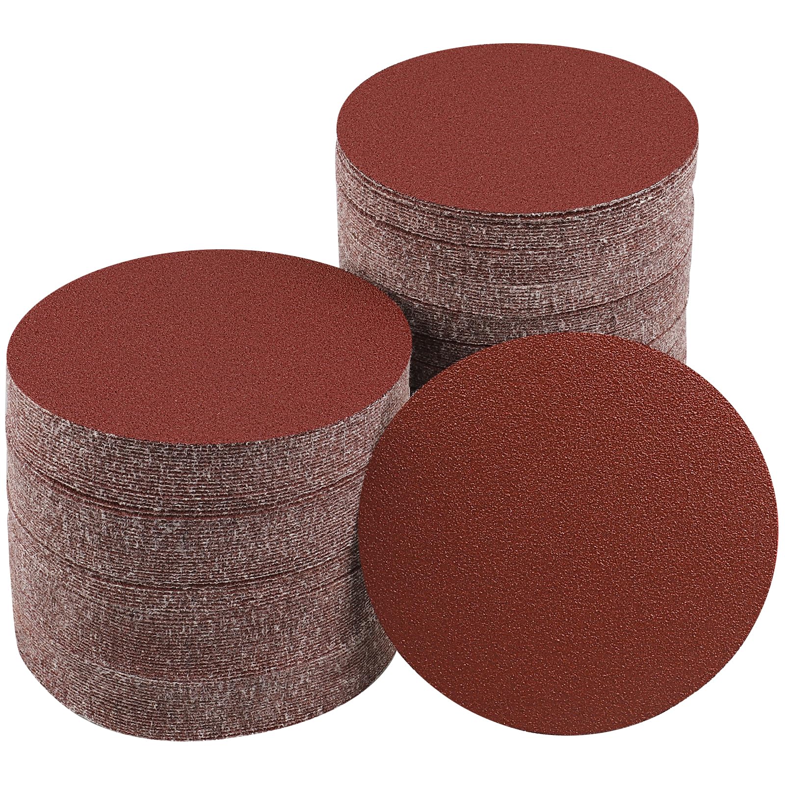 Sruhrak 100 Pcs 125mm Sanding Pads 80 Grit, 5 In Round No-Hole Sanding Discs Hook and Loop Sandpaper for Random Orbital Sanders