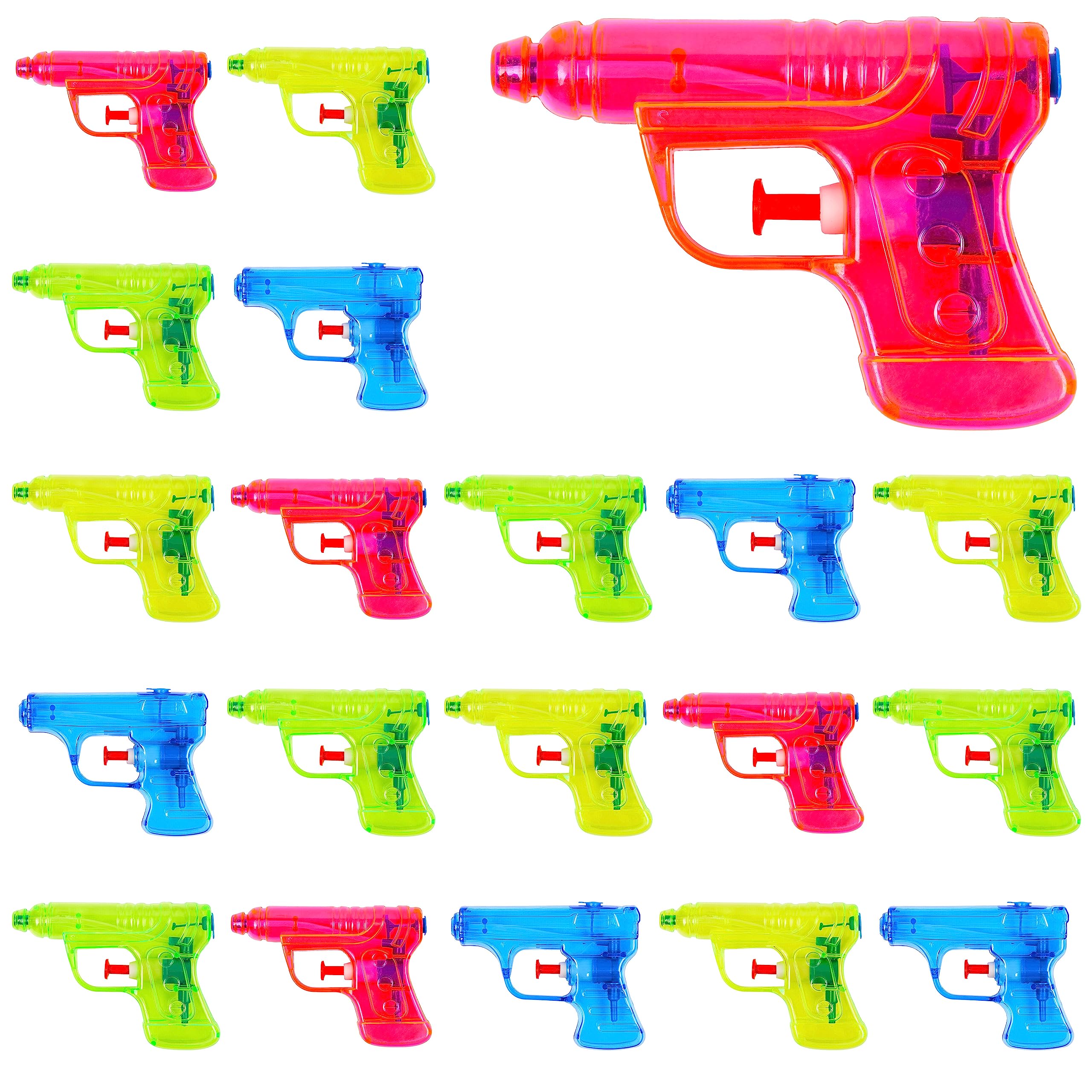 THE TWIDDLERS 20 Mini Water Pistols Set - Plastic Squirt Water Guns for Outdoor Fun Children's Summer Garden Play and Birthday Party Bag Favours
