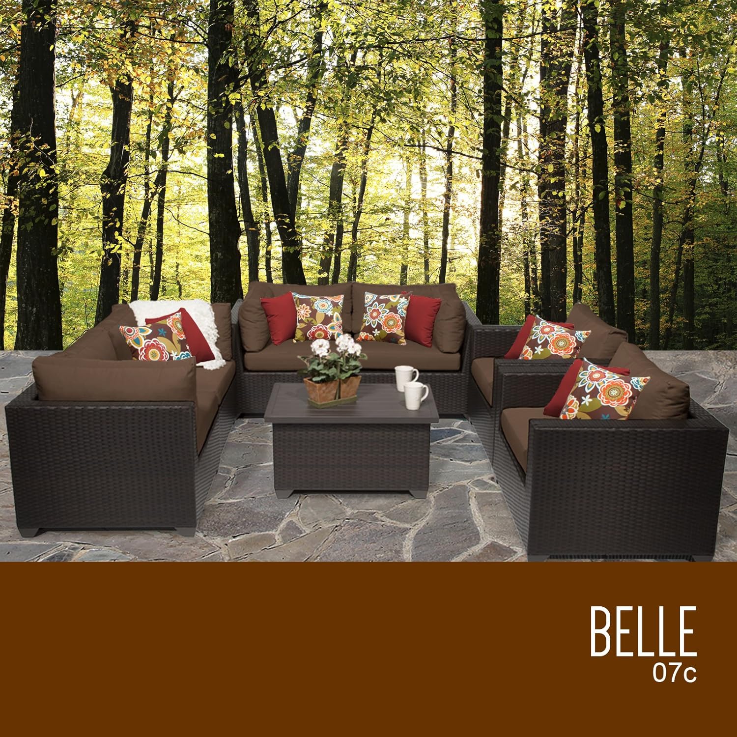 Amazoncom TK Classics 7 Piece Belle Outdoor Wicker Patio Furniture