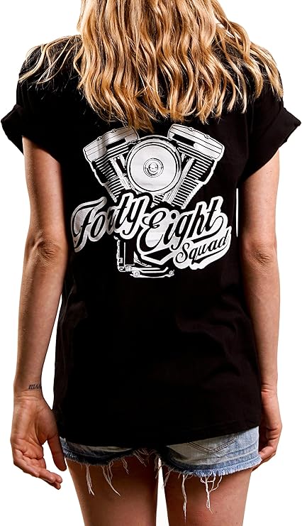 camiseta mujer motera