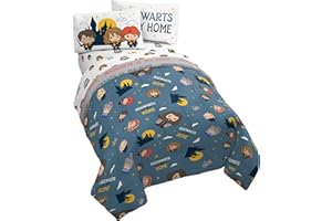 Jay Franco Hogwarts is My Home 5 Piece Full Bed Set (Offical Harry Potter Product), Blue