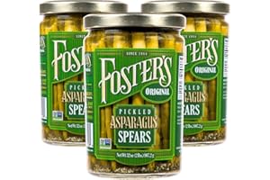 FOSTER'S SINCE 1984 Foster's Pickled Asparagus- Original- 32 oz- Pickled Asparagus Spears in a Jar - Traditional Pickled Vegetables Recipe for 30 years - Fat Free Pickled Asparagus- Preservative Free and Fresh