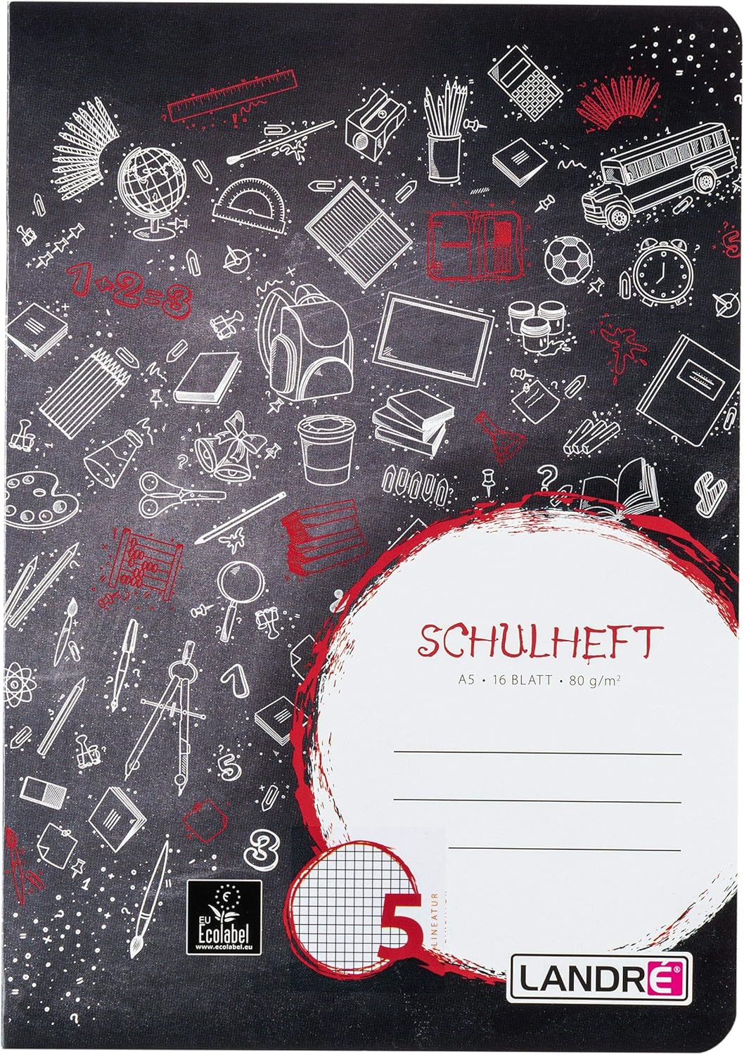 Landre 100050071 School Notepad A5 (16 Sheets of 80 g/m² Fine, Wood-Free Writing Paper with Type 5 Ruling - Image 4