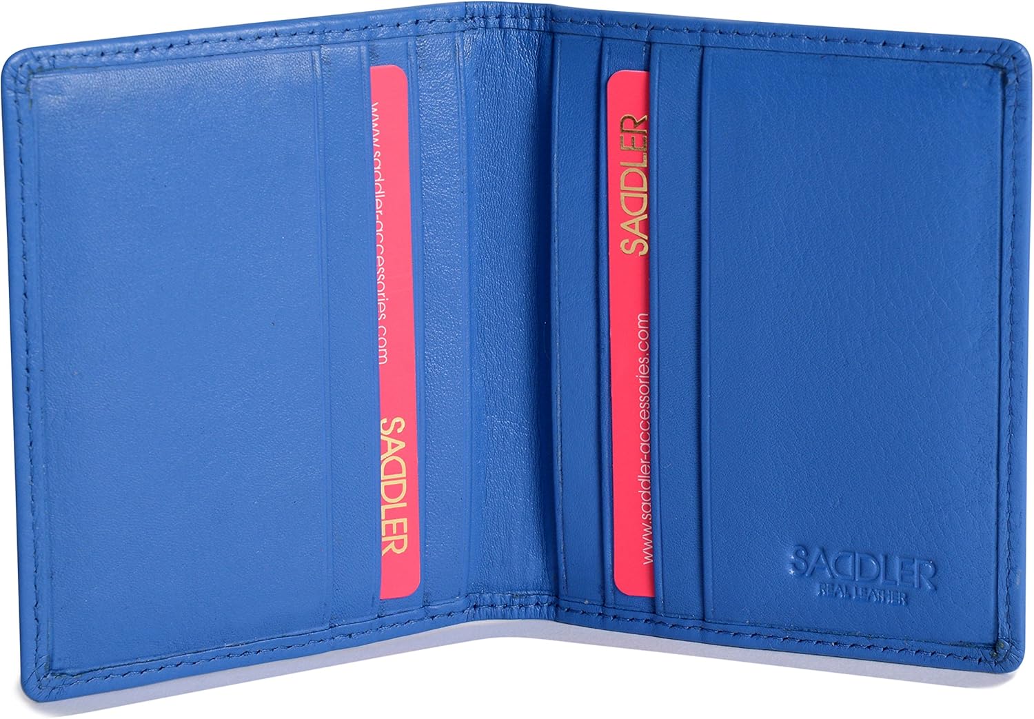 SADDLER Soft Leather Mini RFID Credit Card Holder, Blue, 12.0 x 8.5 x 2.0 cm - Image 4