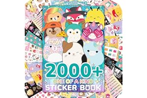 HORIZON GROUP USA Original Squishmallows 2000+ One of a Kind Sticker Book, 43 Sticker Sheets, Kawaii Squishmallows Stickers for Water Bottle, Notebooks, Party Favor Bags, Cute Stickers & Sticker Books for Kids Ages 4-8